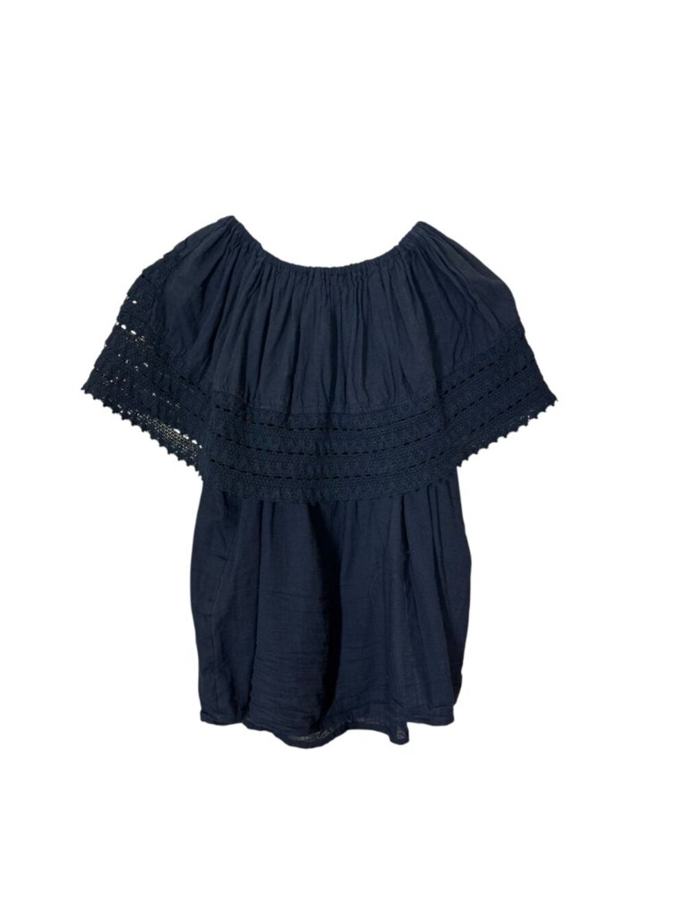 Black Embroidered Floral Folk Art Top Medium - Picture 2 of 5